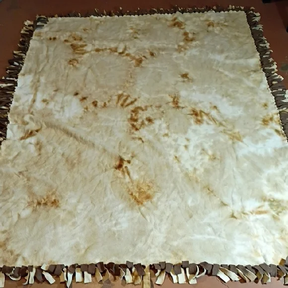 Cozy Tan and Brown Fleece Throw Blanket - Picture 3 of 5